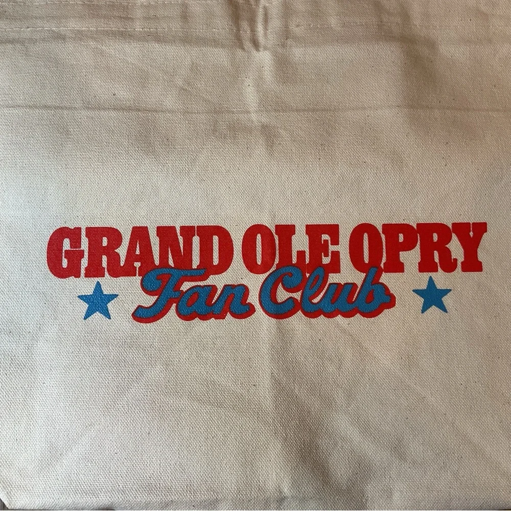 Grand Ole Opry Fan Club Cream Tote with Red Handles